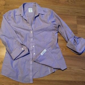 🔥Brooks Brothers Petite Fitted Purple Long Sleeve